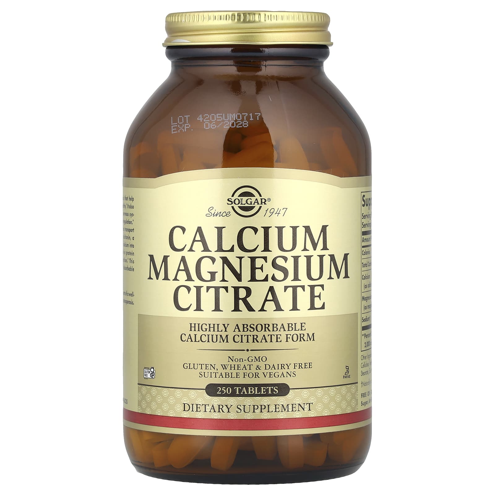

Calcium Magnesium Citrate, 250 Tablets