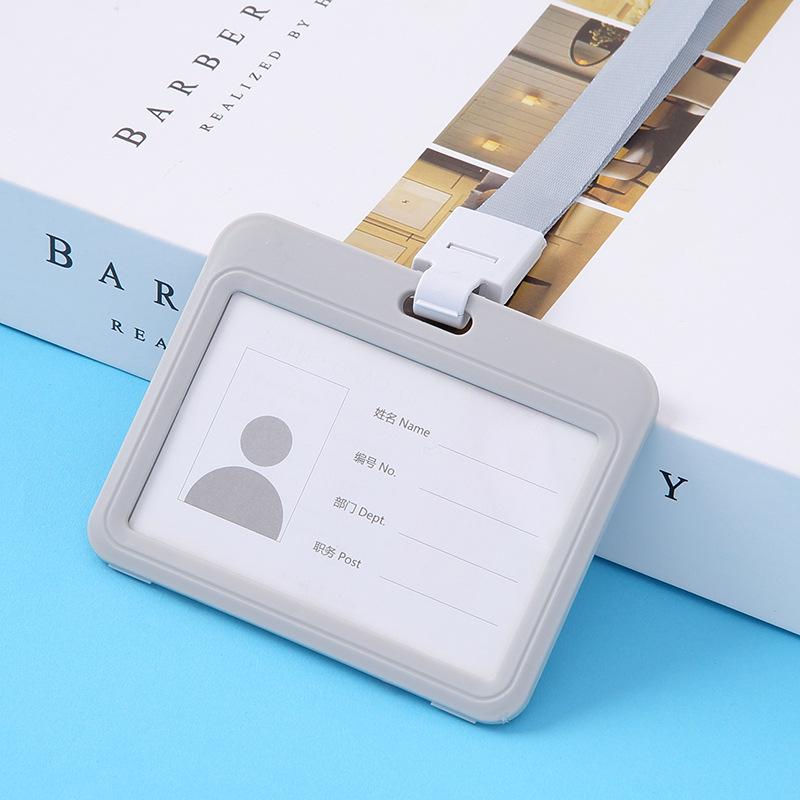 Double-Sided Transparent ID Card Holder Lanyard for Work, Student, Bus, or Badge Cards