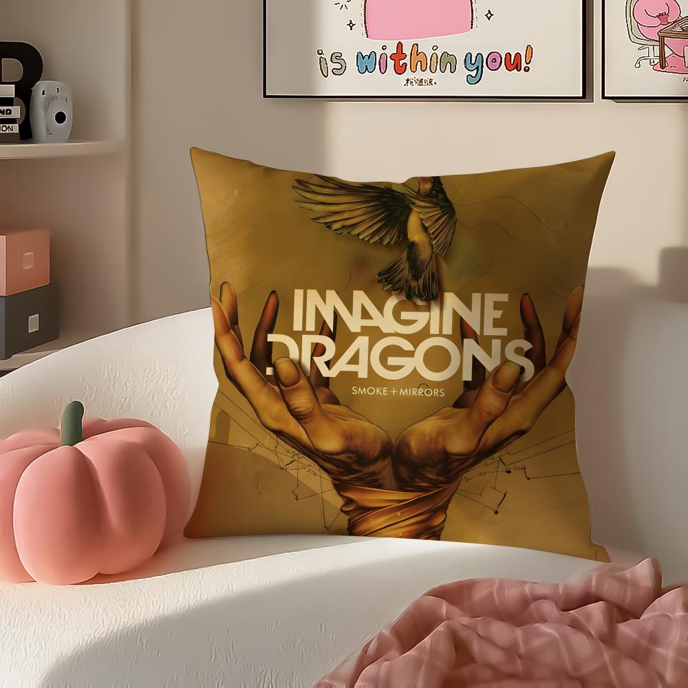 

Anthemic Pop American Band IImagine Dragons Cushion Cover Pillowcase Short Plush Invisible zipper Room Sofa Cushion Cover 30X30cm