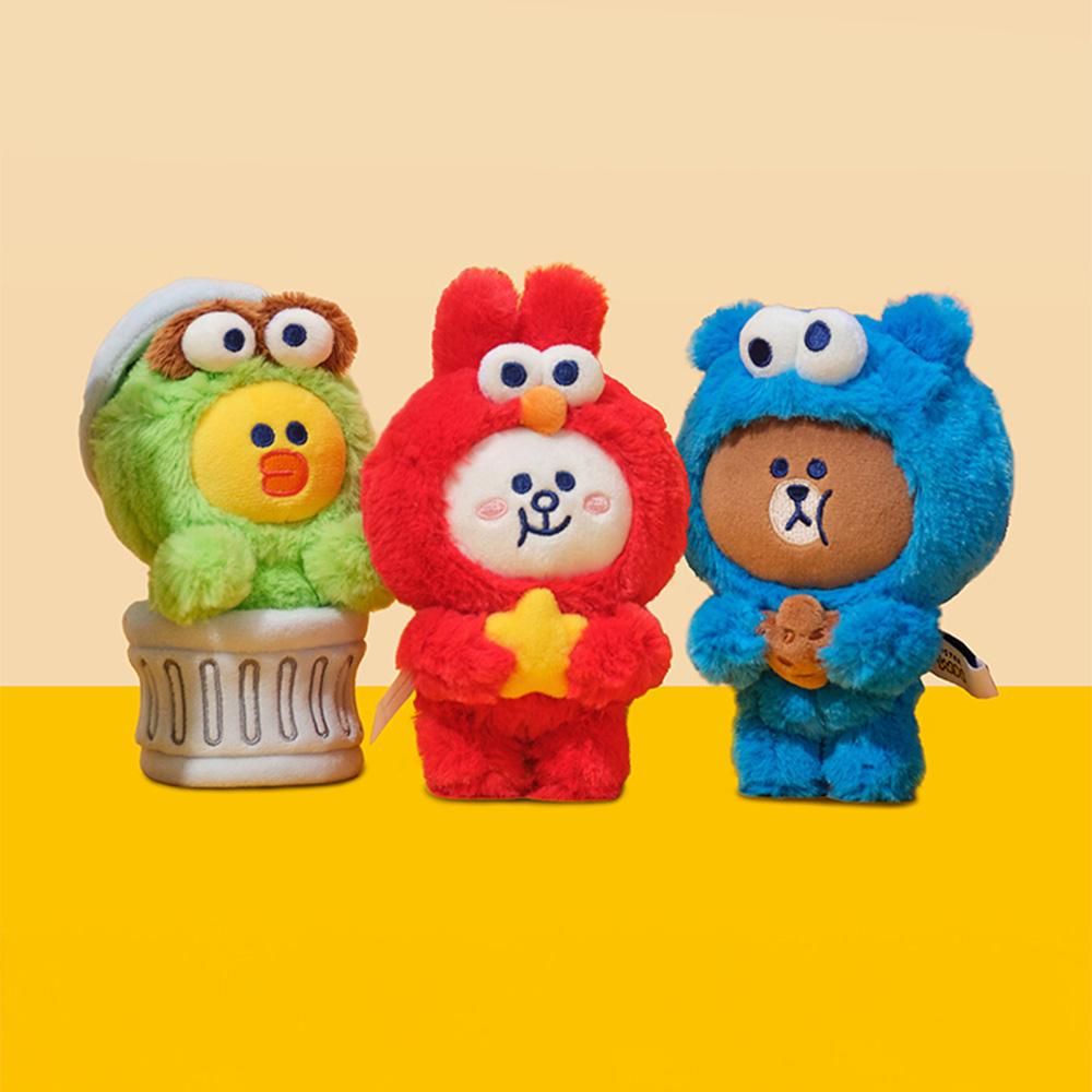 Sesame Street X LINE FRIENDS Plush Doll Keychain Elmo Cony