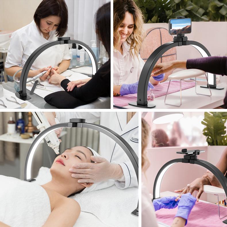 High-Power Eye-Protection Foldable Half-Moon Nail & Beauty Desk Lamp