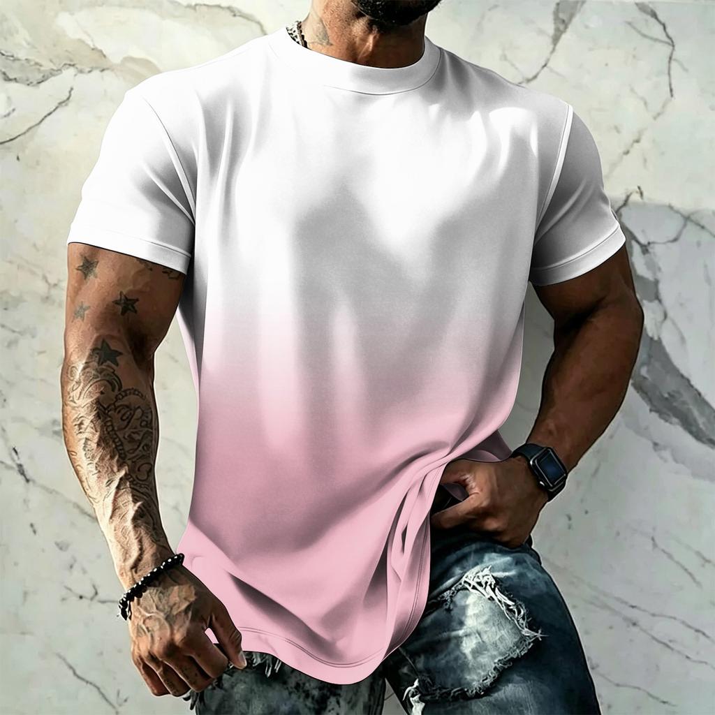 Camiseta Básica de Color para Hombre con Tejido Fresco de Manga Corta - Transpirable de Corte Holgado para Verano, Exterior, Casual