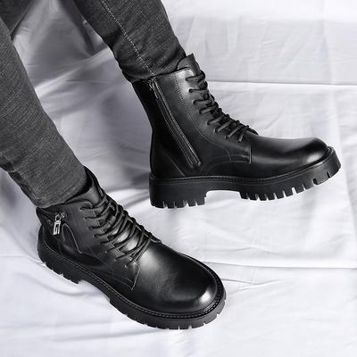 Fashion Luxury Brand Genuine Leather Men Boots High-quality British Style Thick Soled Comfortable Boot Fashionable Big Toe Leather Boots