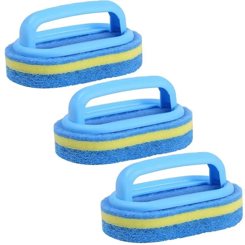 Cleaning Brush with Handle Kitchen Sponge Wipe Thickening Bathroom Tile Cleaning Sponge Household Stain Removal Clean Tools