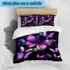 Purple Butterfly Dreams 3pcs Bedding,Including 1pc Duvet Cover And 2pcs Pillowcases Perfect for Christmas,Ideal for Bedroom, Dormitory