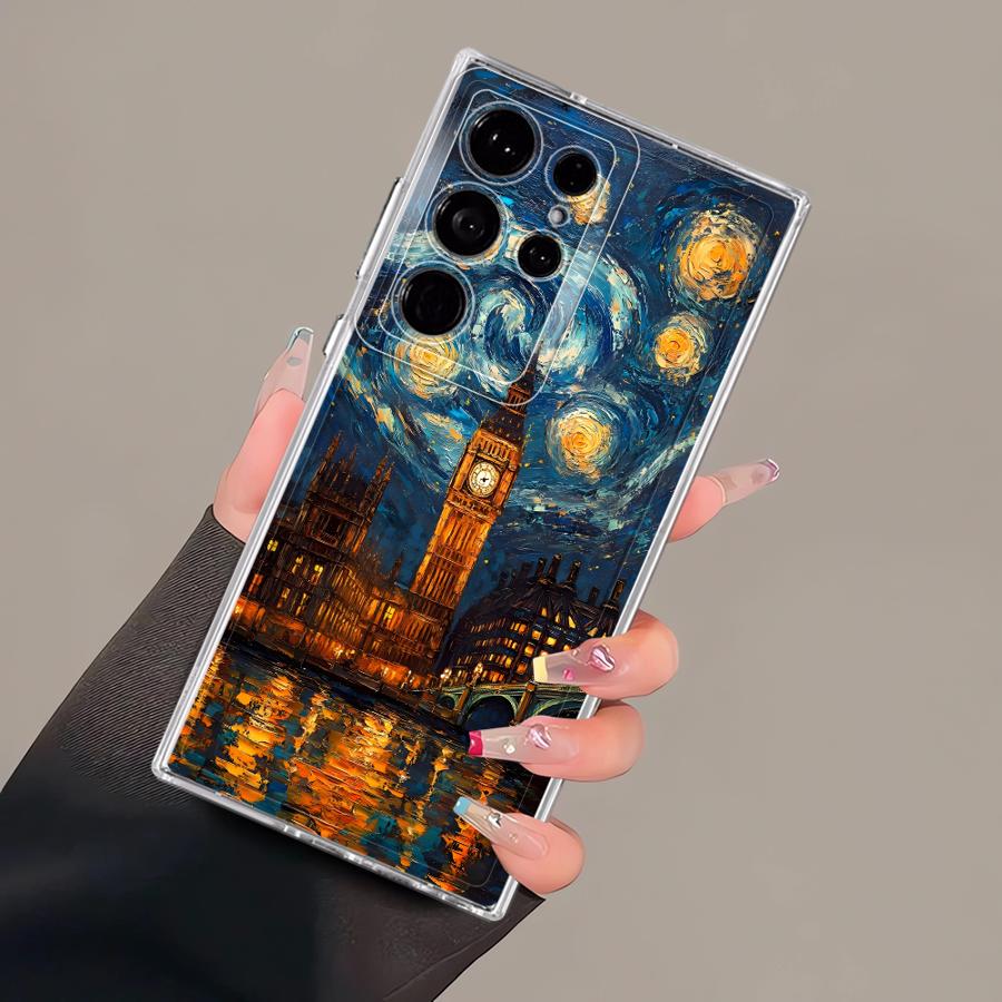 

Чехол для Samsung Galaxy S26 S25 Edge S24 S23 Ultra S20 Plus S21 Note 20 Ultra 10 S22 FE Чехол для телефона Ван Гог Звездная ночь Galaxy S20