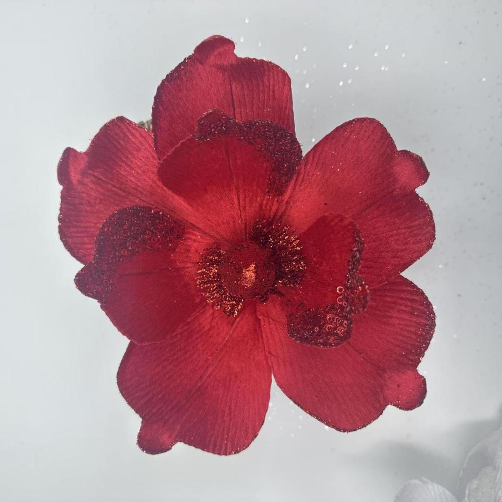 Glittering Gold Sequin Christmas Flower Tree Ornament