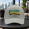 1pc New Brazilian Graffiti Adjustable Sandwich Baseball Cap Lightweight Printed Womens Hat Trendy Mens Cap For Sports Enthus
