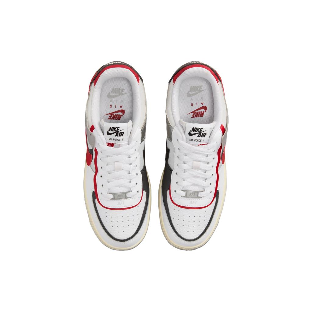 New Nike Air Force 1 Low Shadow White Silver Gym Red Women's FN6335-100