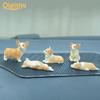 Psí figurky Atraktivní Rozkošná Póza DIY Materiál Zahradní Ozdoba Figurka Miniaturní Corgi pro Kancelář
