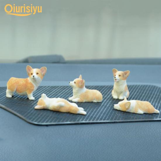 Psí figurky Atraktivní Rozkošná Póza DIY Materiál Zahradní Ozdoba Figurka Miniaturní Corgi pro Kancelář