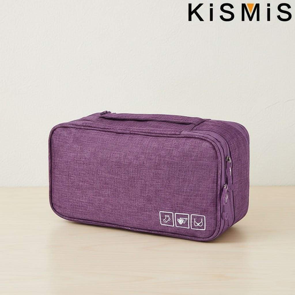 

Portable Clothes Organizer Bag Travel Storage for Underwear Bras Socks Tissues Home Storage Essentials фиолетовый