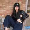 Calvin Klein Embroidered logo pure cotton casual sports cotton peaked cap Unisex couple style space Black F - No box