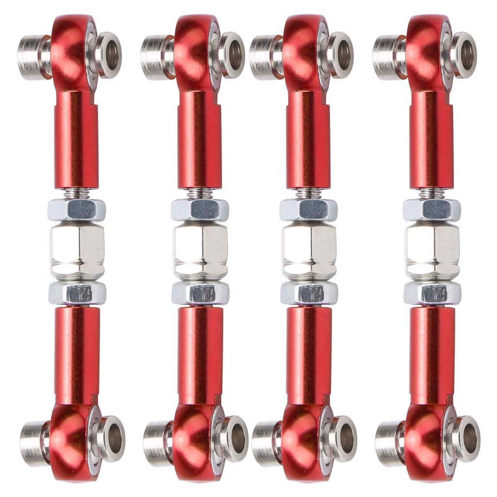 4Pcs Steering Linkage Rod Aluminum Alloy RC Upgrade Parts Fit for HSP 94122 110 CarRed