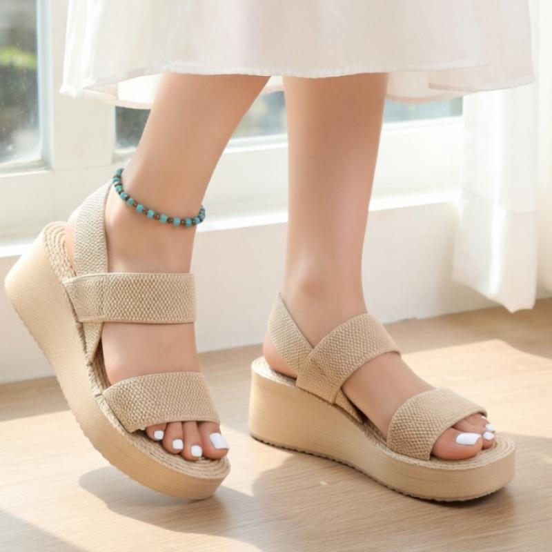 Shop Women Comfortable Elastic Band Wedge Sandals Won Wse Wfoa331