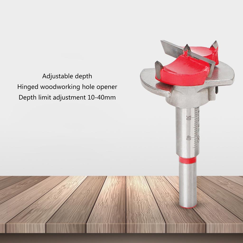 Drill Bit 35mm Adjustable Positioning Drill Woodworking Carbide Drill Bits Hinge Hole Opener Drilling Tool Durable