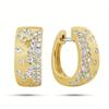 Elegant Gold Color White CZ Hoops Earrings Woman Geometric Circle Party Daily Wear
