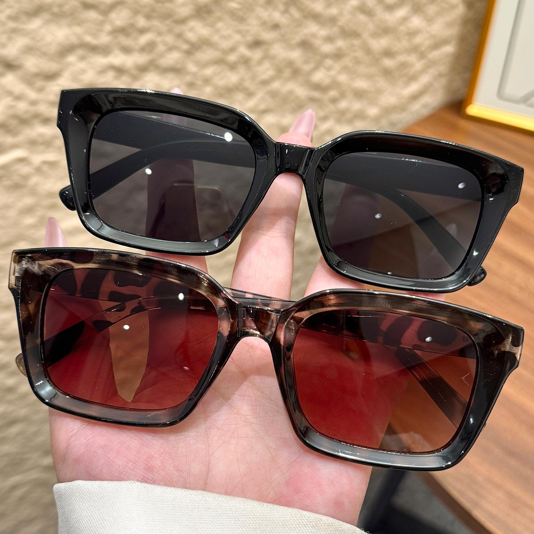 2Pcs Square Frame Fashion Casual Multicolor Glasses High Quality Pc Material Classic Multifunctional Decorative Glasses Unisex