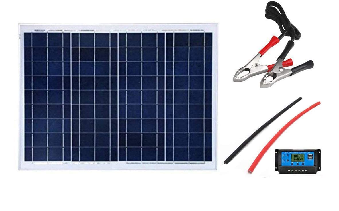 

SAYA 50W Solar 20A LED Controller Wiring Clip Cable Set Panel, 12V/24V Controller,