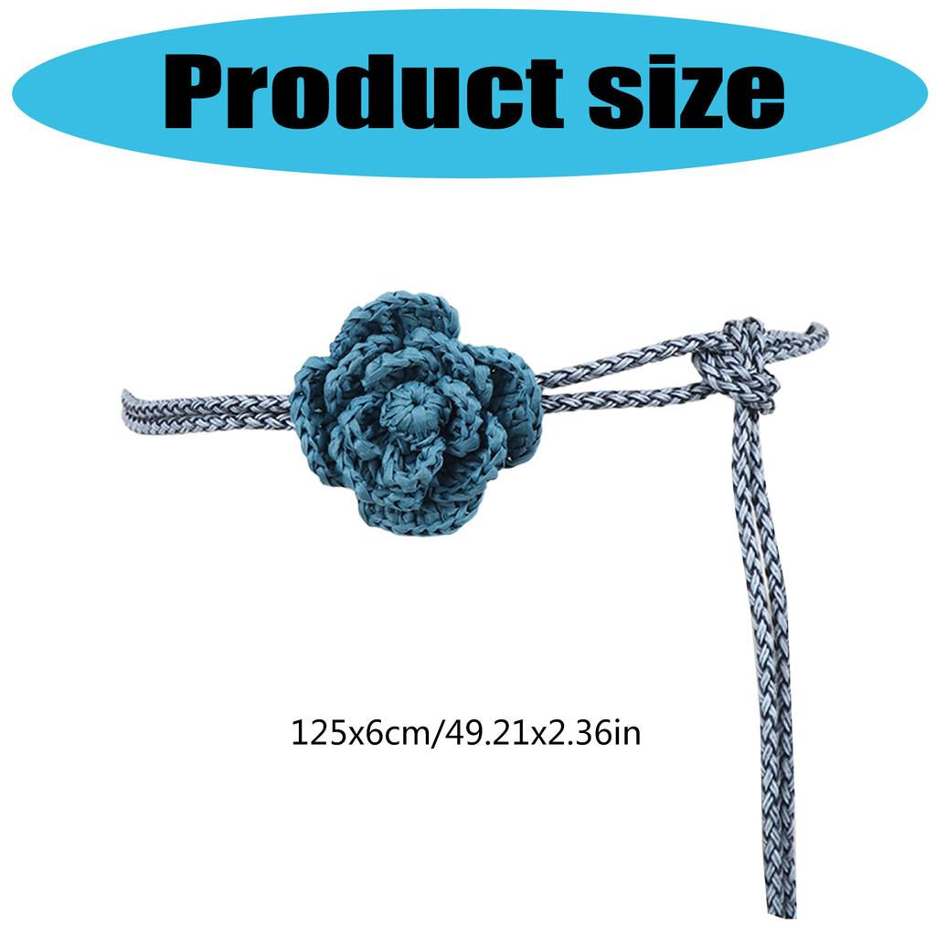 PU Leather Waist Rope with Vintage Flower Styles Selfknotted Waist Cord Belt for Unique Fashion Women Daily Wear