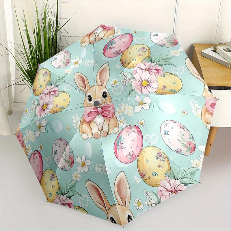 Easter Eggs Automatic Folding Umbrella Compact Lightweight For Outdoor Adventures Daily Use Birthday Christmas Valentine'S Day Gift Travel Umbrella