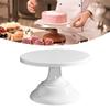 Metal Cake Stand European Style Anti Slip Round Cake Stand for Weddings Parties Anniversaries Small White