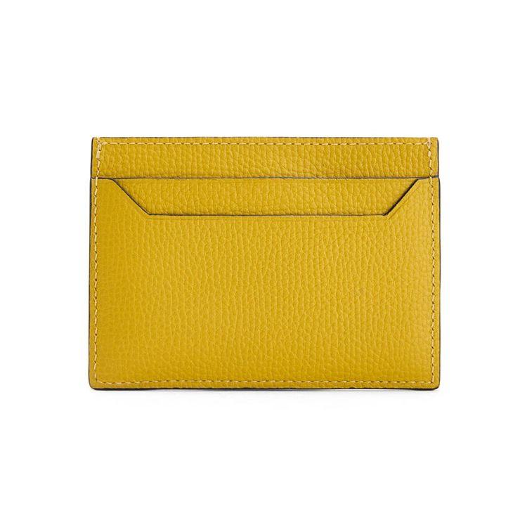 Loewe Anagram Series Pebbled Calfskin Solid Color Card Holder Women Accessories Ochre-Yellow C821075X01-8110