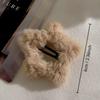 4/2pcs Autumn and Winter Creamy Curry Plush Star Hair Clips,Cute Hair Clips,Suitable for Women's Autumn and Winter Wearing