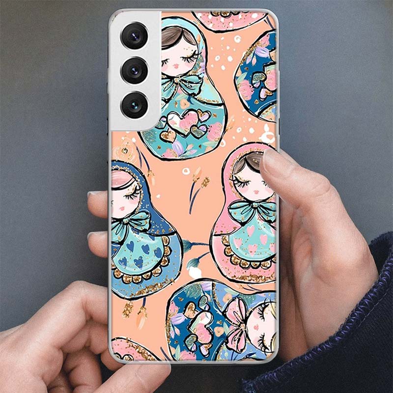 Russian Nesting Doll Cartoon Phone Case For Samsung Galaxy S25 S24 S23 Ultra S22 Plus S21 S20 FE S10 + S25Ultra S24U Soft Cover