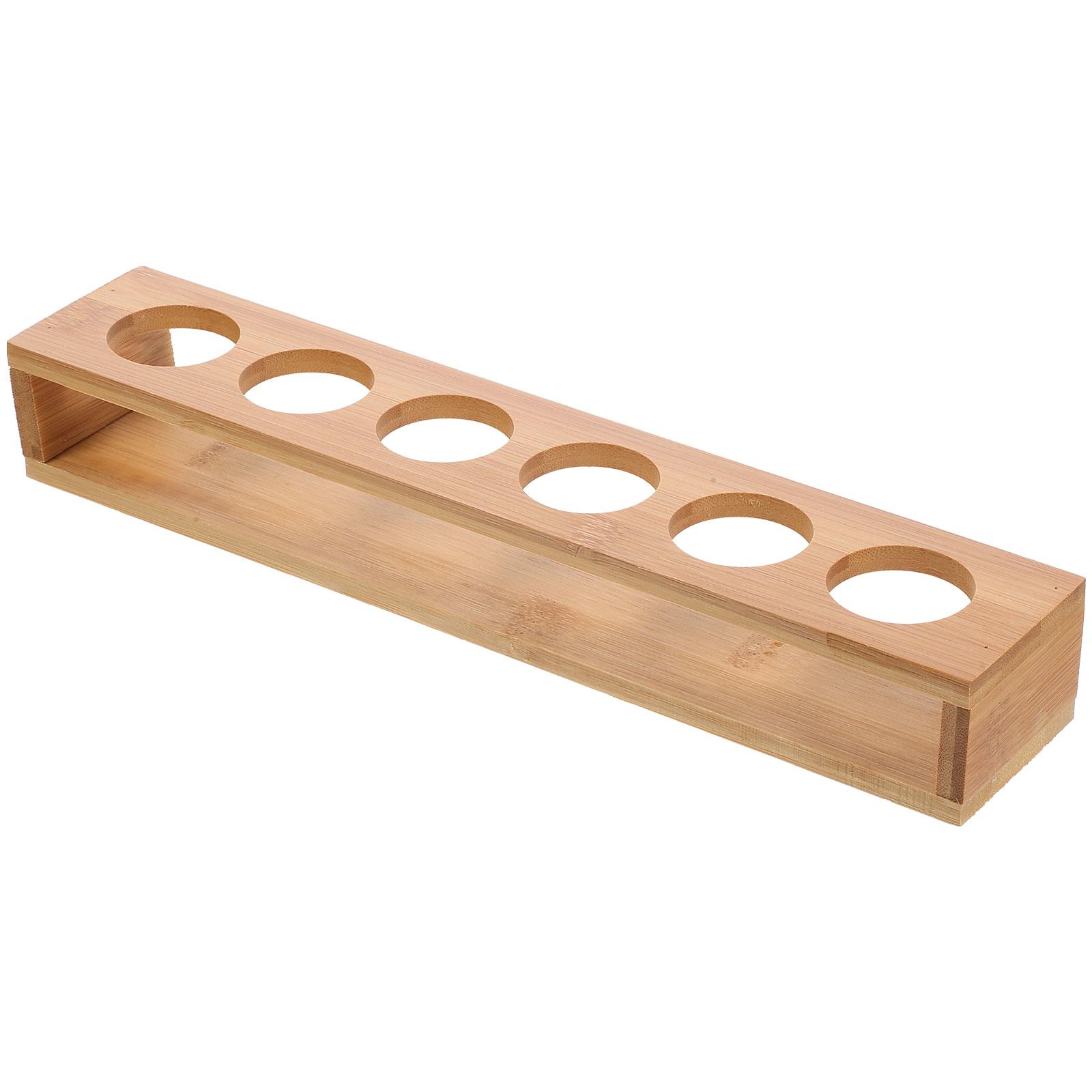 Деревянный держатель-подставка для стопок-шотов для бара органайзер поднос стойка для хранения стаканов из натурального дерева с маленькими отверстиями 1480₽