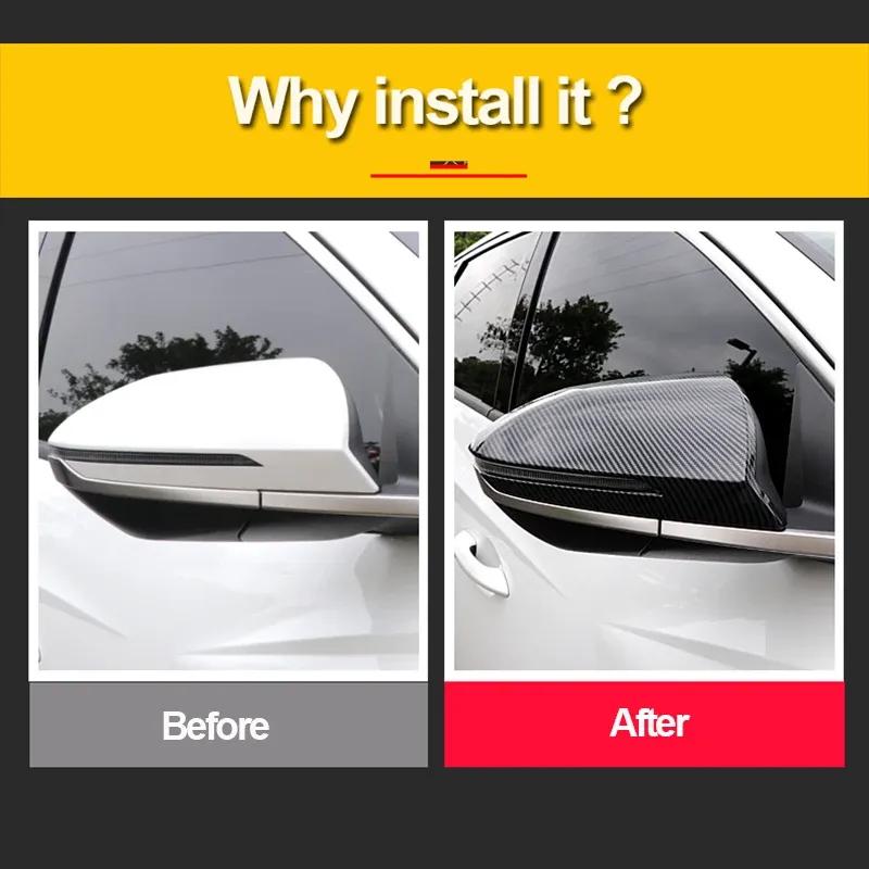 Side Wing Mirror Cover For Hyundai Tucson    2024 NX4 Hybrid ABS Carbon Rearview Mirror Cap Cover Car Accessories