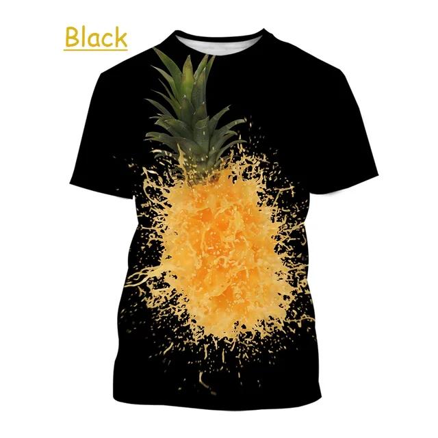 Pineapple Short Sleeved Funny Summer Round Neck Comfortable Fashionable Oversized Breathable Casual Men's Women's T-shirt