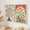 ArtX Paper Floral Art Paintings with Frame for Home Decor, Madhubani Wall