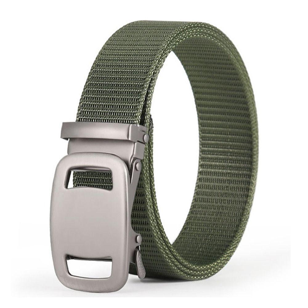 Men Luxury Brand Quality Canvas Belt Men's Automatic Buckle Belt Business Casual Simple Wild Style Trendy Jeans Belt