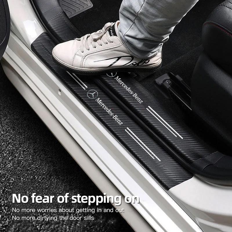 CRG1 1/4/5Pcs Car Door Sill Protector Strip Anti-Scratch Sticker Hubcap For Mercedes Benz AMG GLC GLE CLA GLB GLK W204 W205 W206 W211