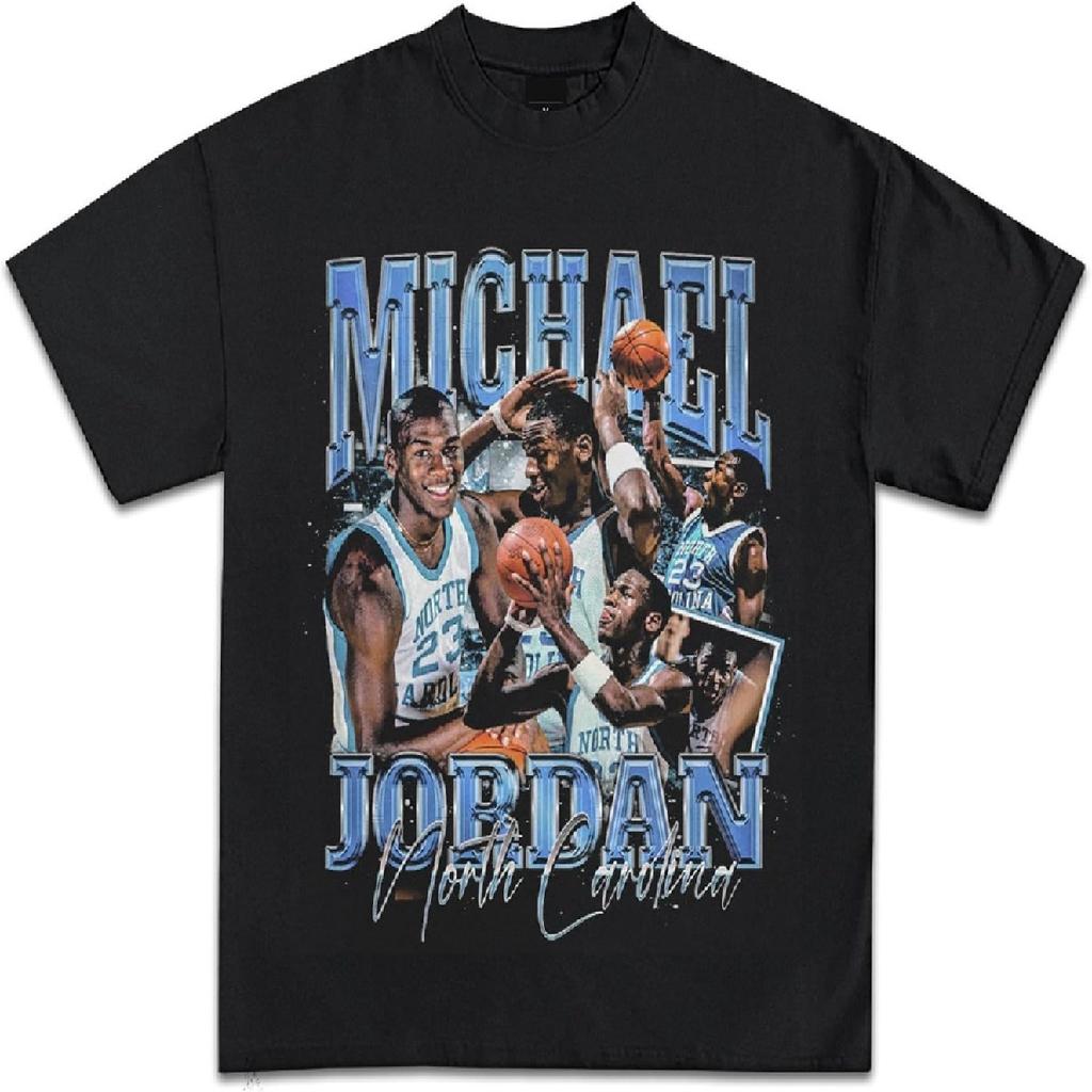 Michael MJ North Carolina Graphic T-Shirt _ Y2K Vintage Basketball Rap _ Premium Heavyweight Shirt for Men & Women