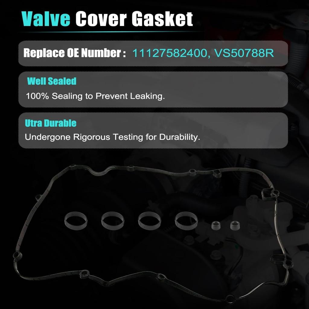 Valve Cover Gasket for Mini Cooper S BMW 1.6L N13 N18 VS50788R | Fit for Mini Clubman 2011-2014 , Countryman 2011-2016 , Paceman 2013-2016 , Roadster