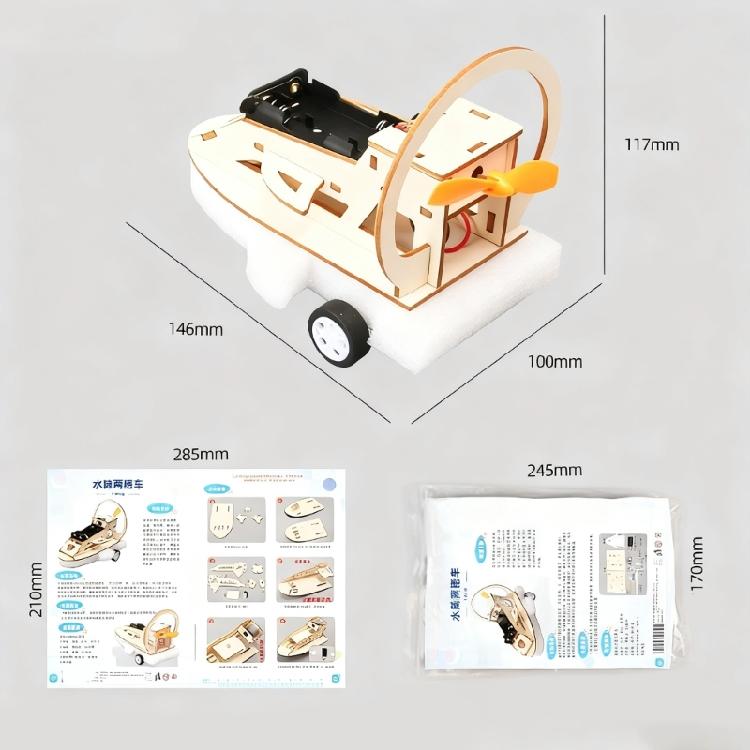 Kids Science Experiment Model Set DIY Electric Environment Vehicle With Wooden Components Physics Learning Wood Craft