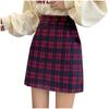 Fashion Women Plaid Printed Skirt Strap Elastic Ladies Slim Short Skirts