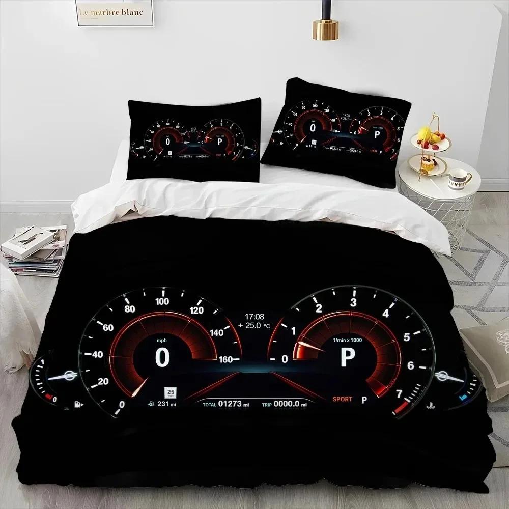 3D Racing Car Dashboard Comforter Bedding SetDuvet Cover Bed Set Quilt Cover PillowcaseKing Queen Size Bedding Set Adult Boys