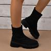 Chaussures Femme  Nouvelles Bottes en Coton Hiver Talons Épais Chaudes Mode Bottes Femme Grande Taille 36-43 Plateforme Bottes Dames