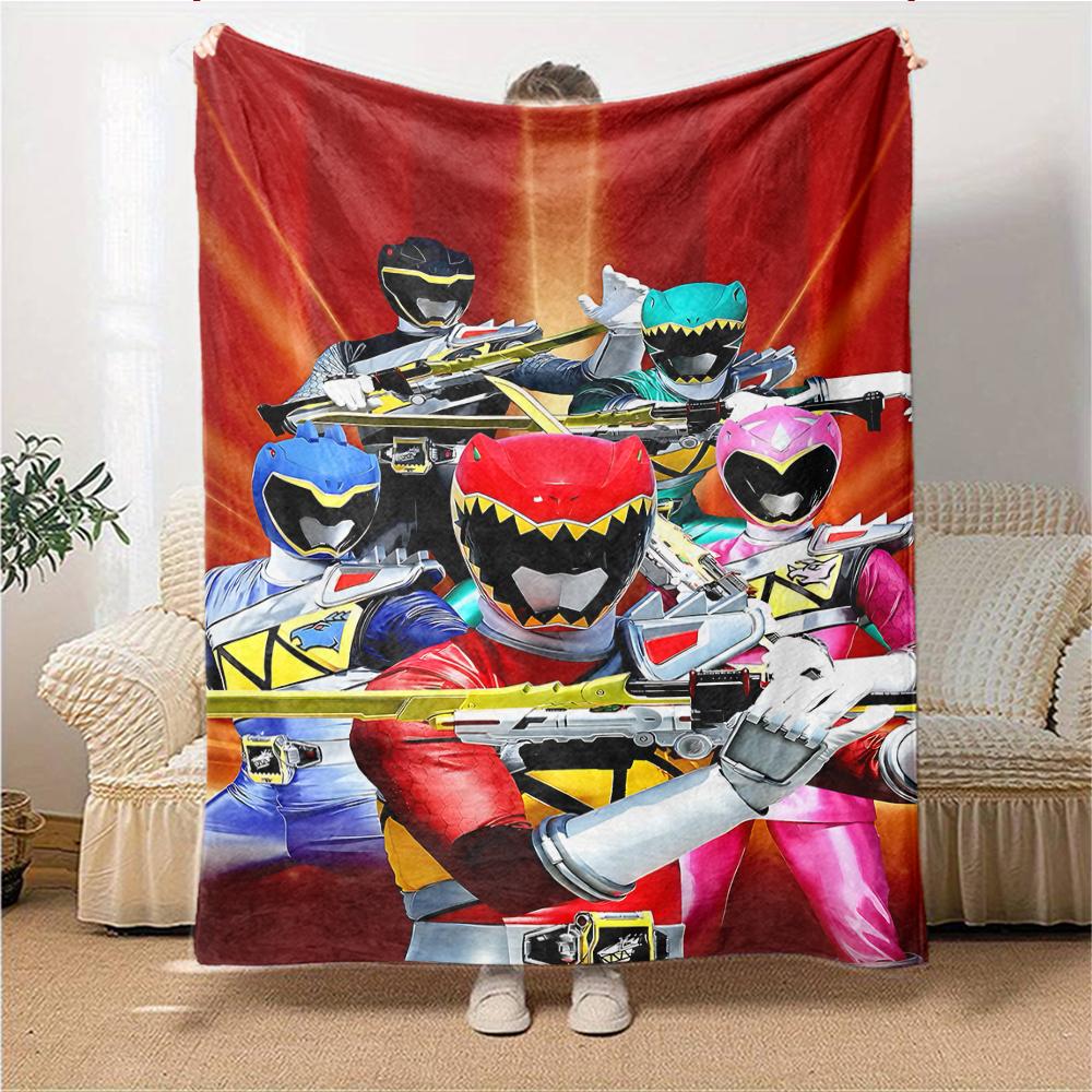 1Pc Power Rangers Teamup Blanket For Couch Bed Plush Cozy Fuzzy Blanket Super Soft Warm Blankets For Fall And Winter 0918261