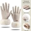 Weiche Fleecegefütterte Winterwarme Handschuhe Wasserdichte Touchscreen-Handschuhe Niedliche Kältefeste Handschuhe Outdoor