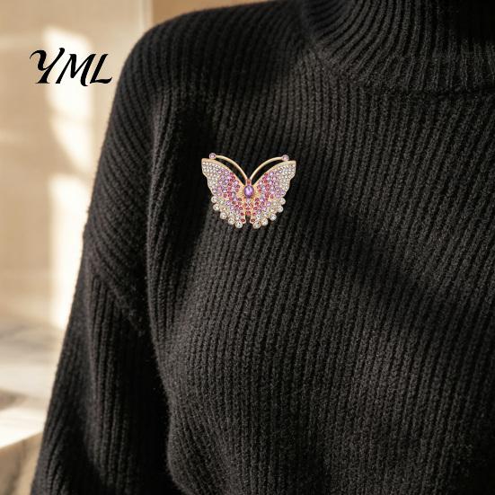 Alloy Insect Pin Rhinestone Butterfly Brooch for Women, Vintage Lapel Pin, Daily Wear Decorative Accessory Clothes Scarf Shawl Dress Bag Clothing