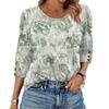 Womens Tops 3/4 Sleeve With Buttons Casual Blouses Summer Outfits Beach Vacation Clothes