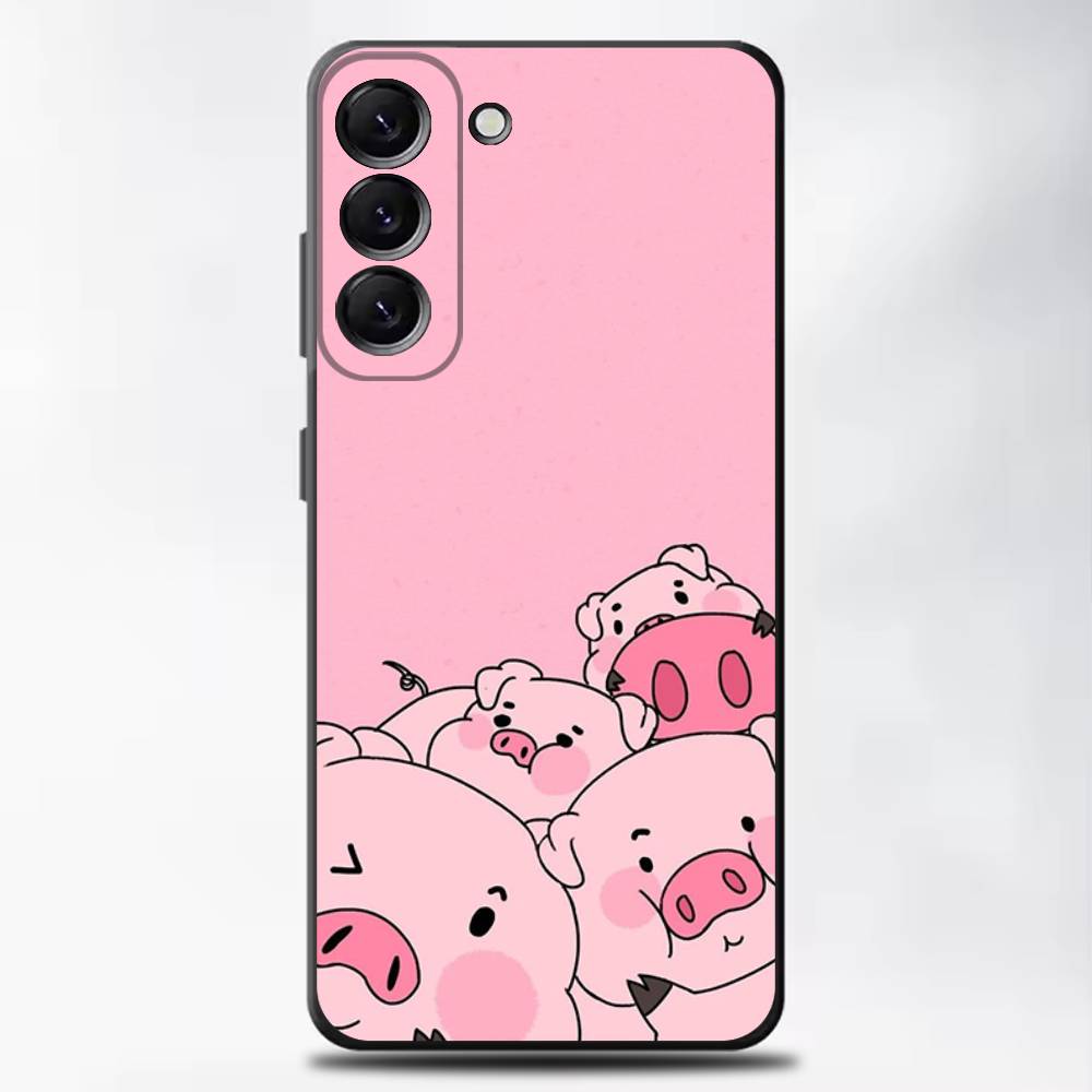 

Cute Pink Pig Cartoon Phone Case For Samsung Galaxy A13,A21s,A22,A31,A32,A52,A53,A71,A80,Soft Black Shell Samsung a224g