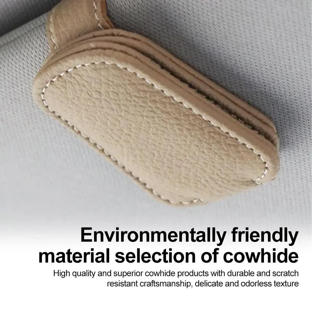 Car Sun Visor Clip Glasses Bracket Holder Pu Leather Glasses Cards Case Auto Sunglasses Visor Glasses Holder Sunglasses Support