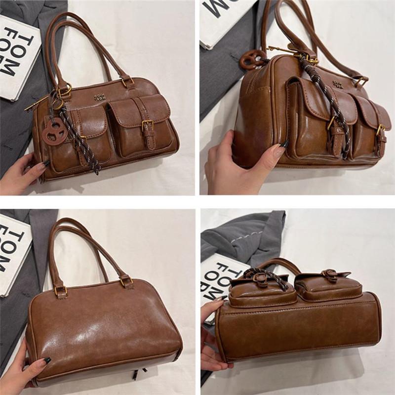 Stilvolle Mehrzweck-Tragetasche mit goldener Hardware, große Schultertasche für Damen für Arbeit und Reisen