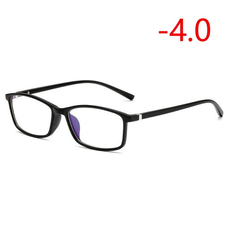 TR90 Square Myopia Glasses -1 0 To -6 0 Prescription Eyewear Unisex Blue Red Transparent Black Frame Lightweight Durable