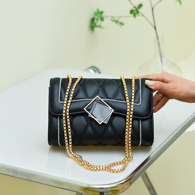 2024 Summer New Niche High-End Single-Shoulder Underarm Bag, Fashionable Versatile Diamond Pattern Chain Bag, Crossbody Small Square Bag